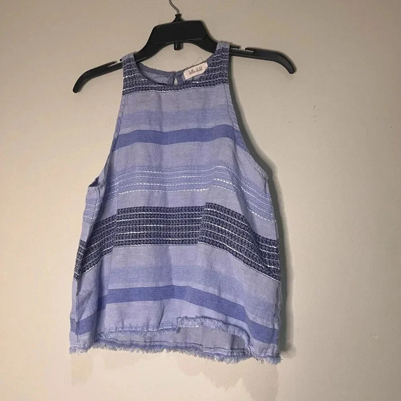 Bella Dahl Frayed Hem Swing Linen Blend Top Small - Picture 1 of 2